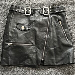 Forever 21 Goth Black Mini Skirt with Zipper Details